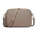 Pebble Leather Tassel Camera Crossbody Bag