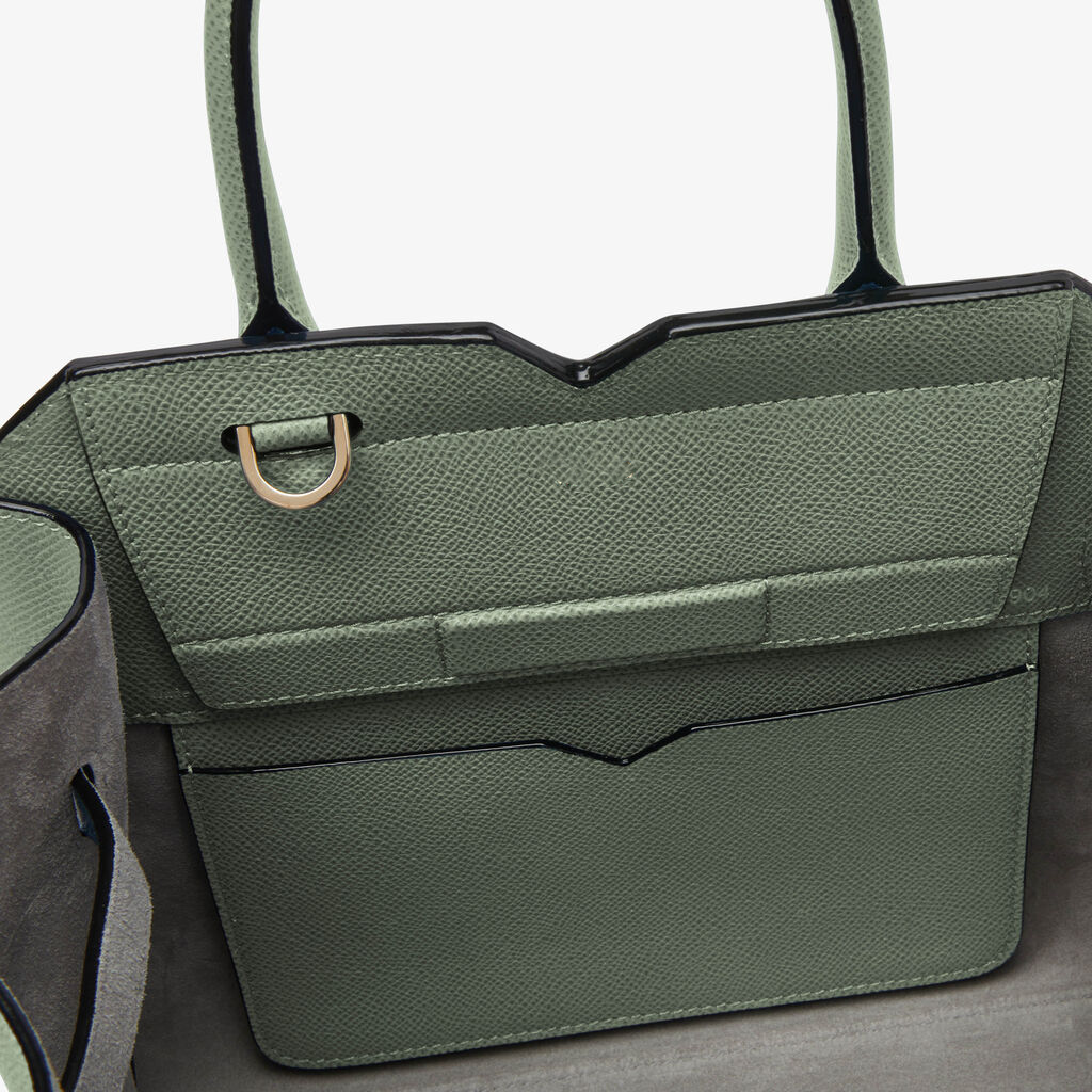 Metal Bar Top Handle Tote Bag