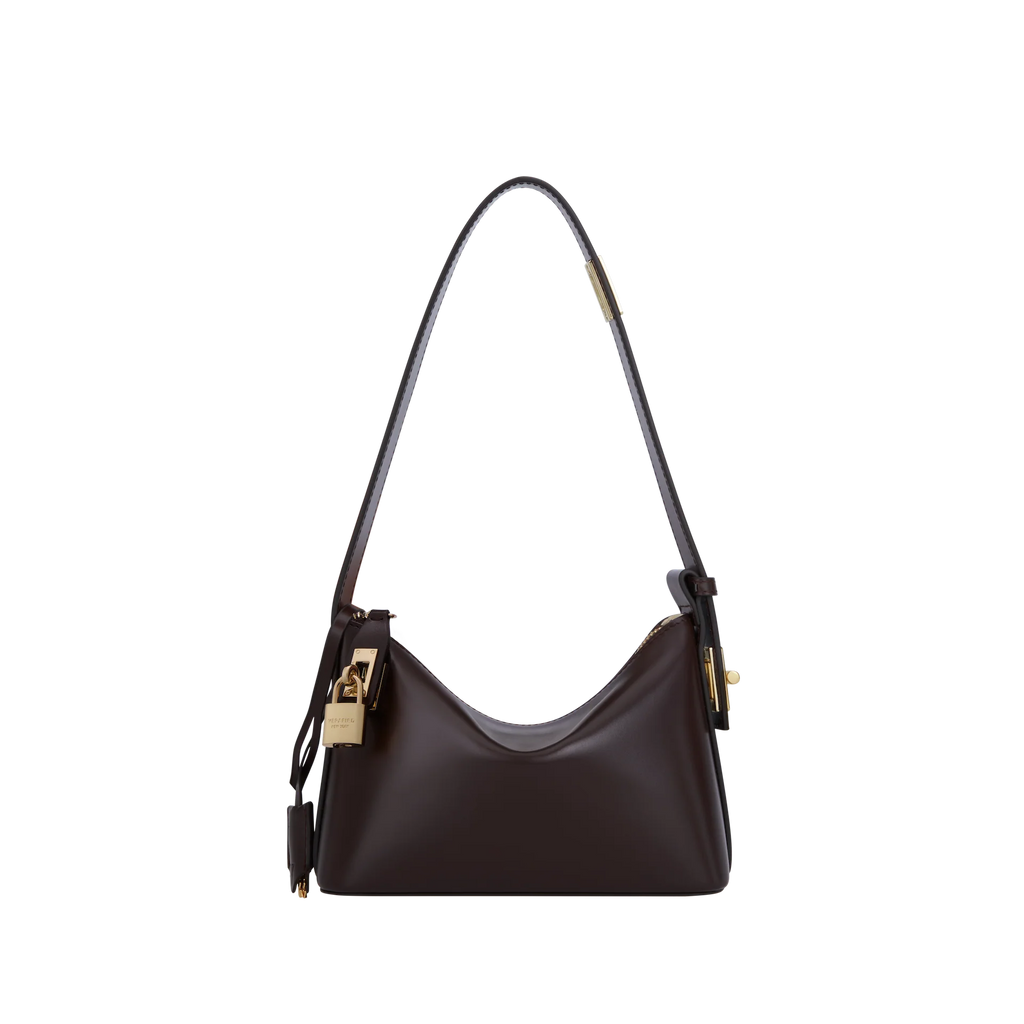 Lock Detail Hobo Shoulder Bag