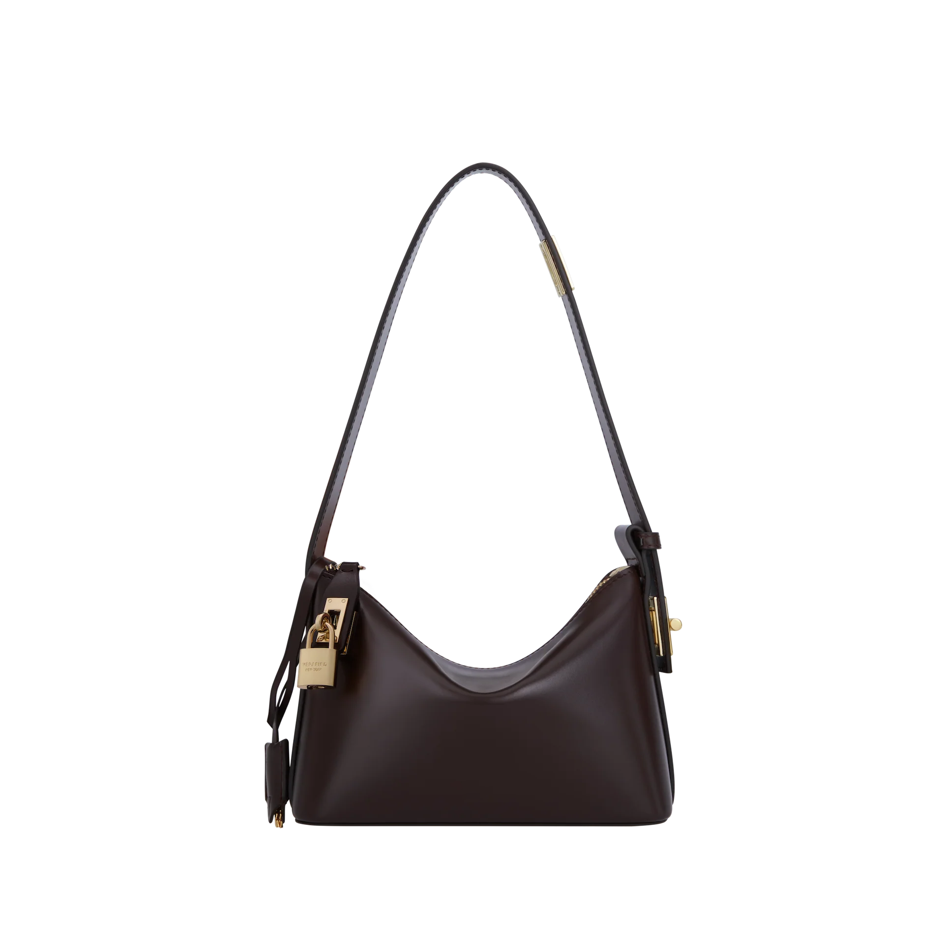 Lock Detail Hobo Shoulder Bag