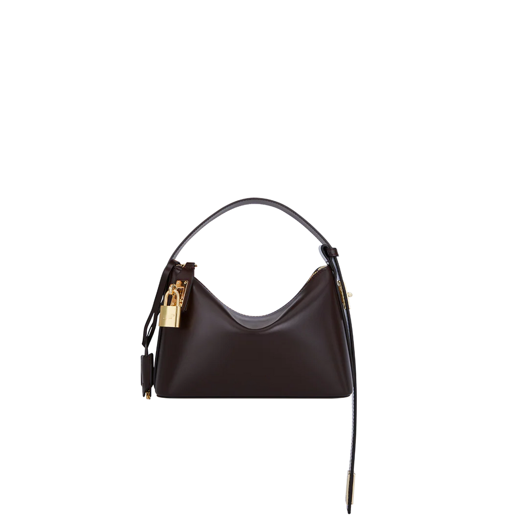 Lock Detail Hobo Shoulder Bag