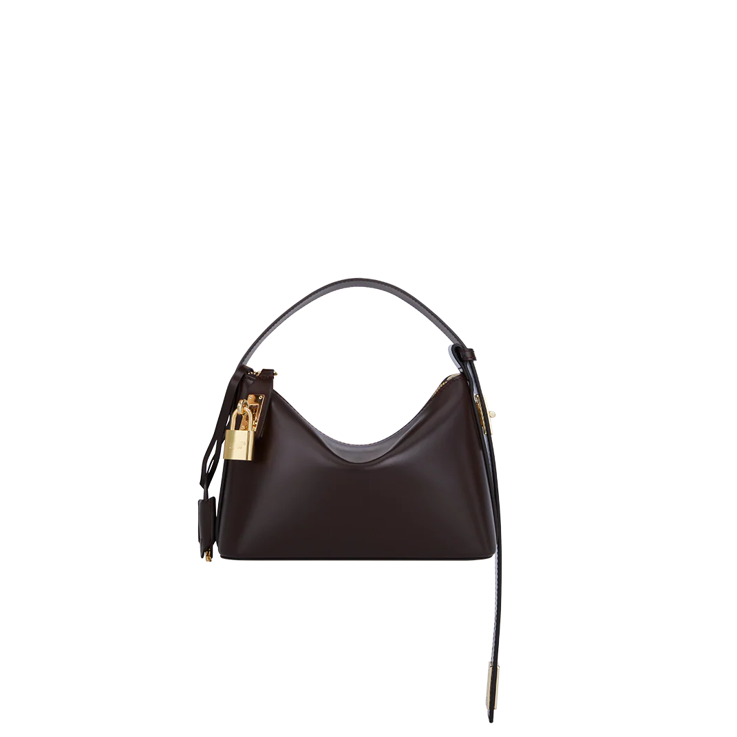 Lock Detail Hobo Shoulder Bag