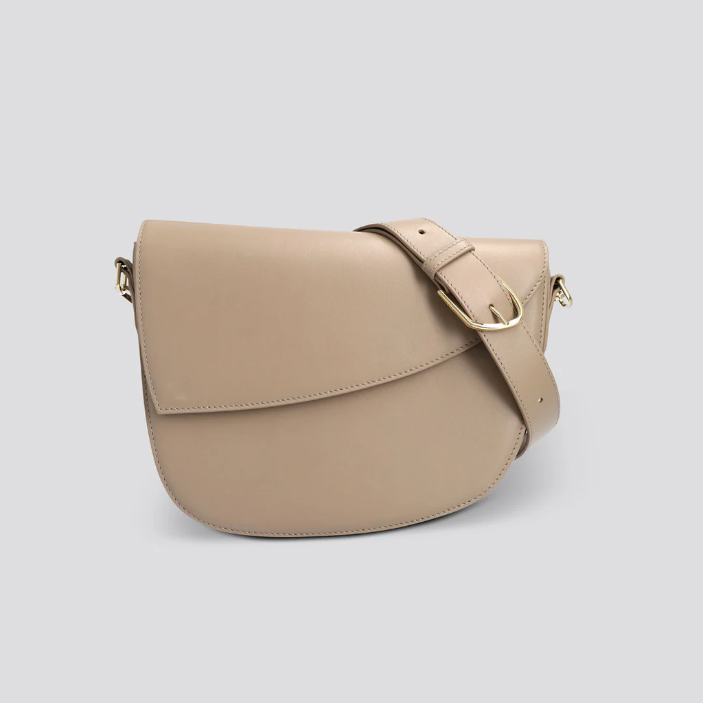 Asymmetrical Flap Saddle Crossbody Bag
