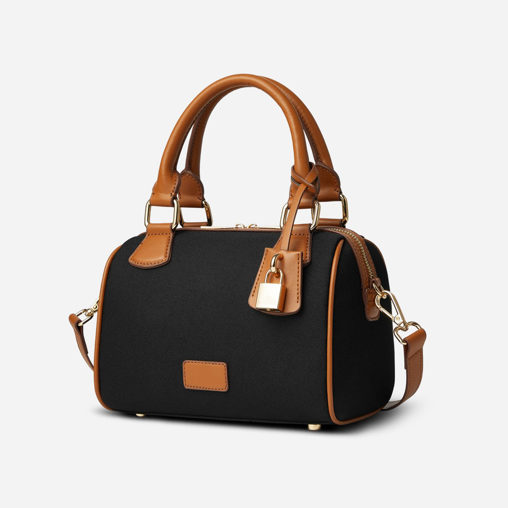 Mini Two-Tone Boston Doctor Crossbody Bag
