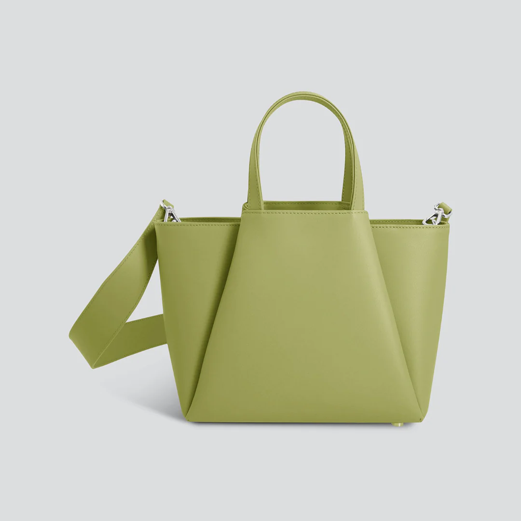 Mini Pyramid Dual Carry Leather Tote