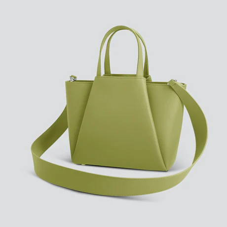 Mini Pyramid Dual Carry Leather Tote