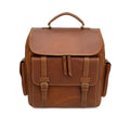 Multi-Pocket Full Grain Leather Crossbody Backpack