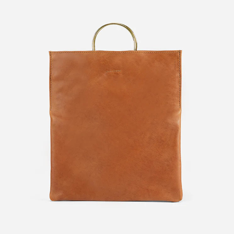 Metal Ring Foldover Evening Clutch Bag