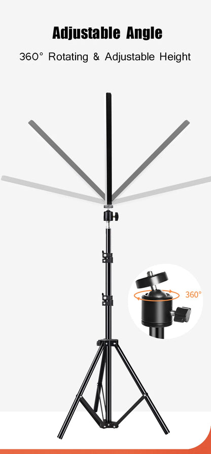 LED Video Lights Conference Photography Lighting Selfie Light Photo Studio Lamp With Tripod for Shoot Live Streaming TikTok Zoom