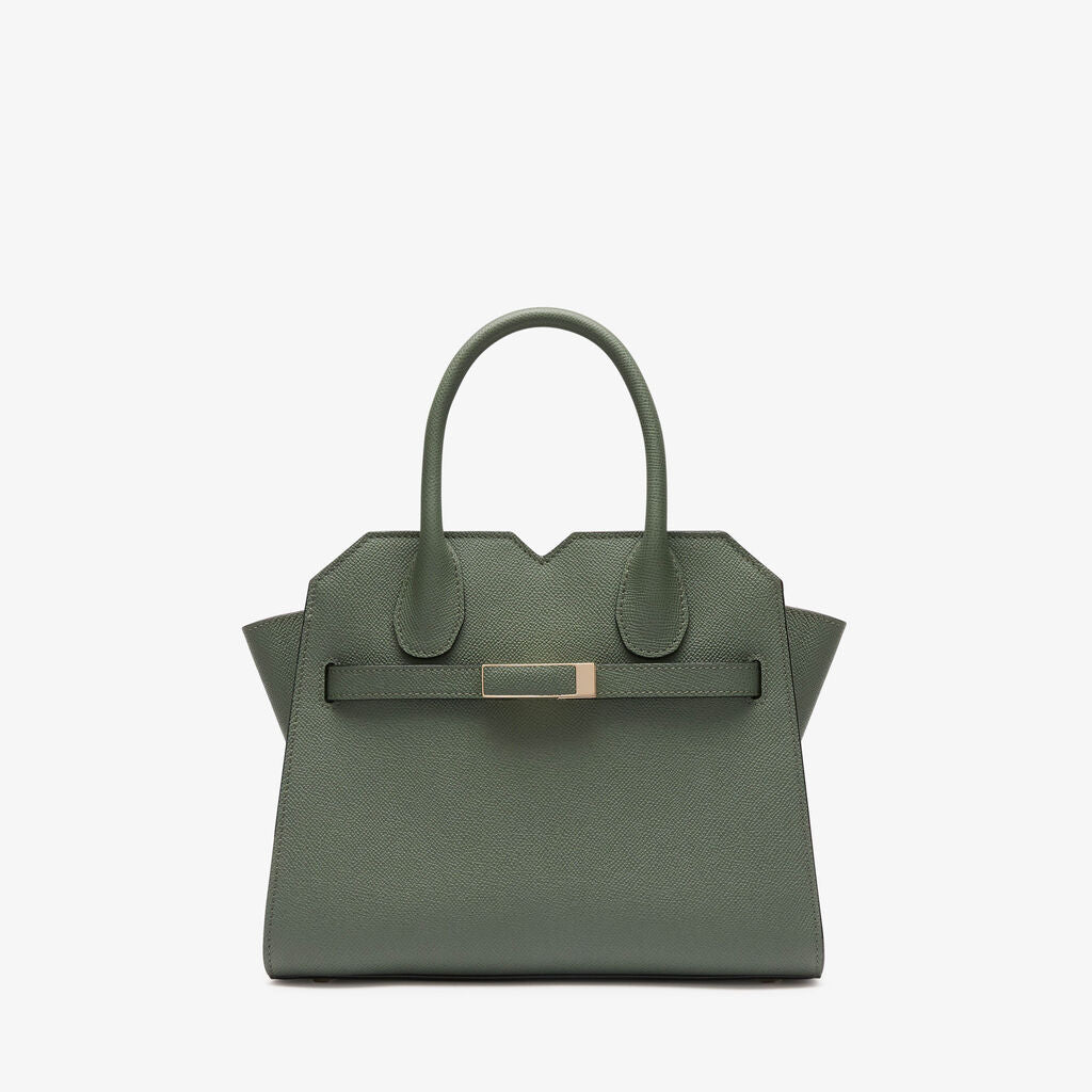 Metal Bar Top Handle Tote Bag