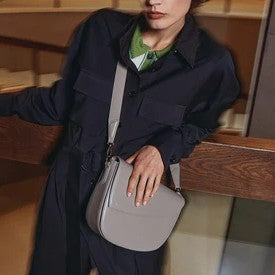 Asymmetrical Flap Saddle Crossbody Bag